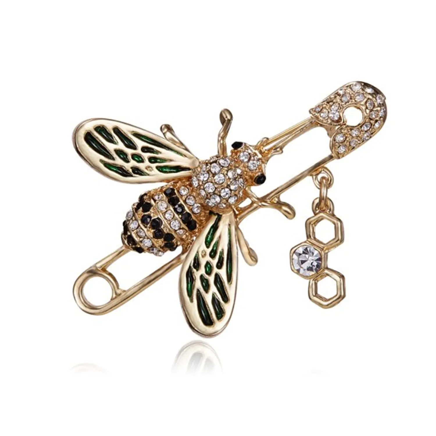 Exquisite Women Men Little Bee Fashion Crystal Brooch Decoration