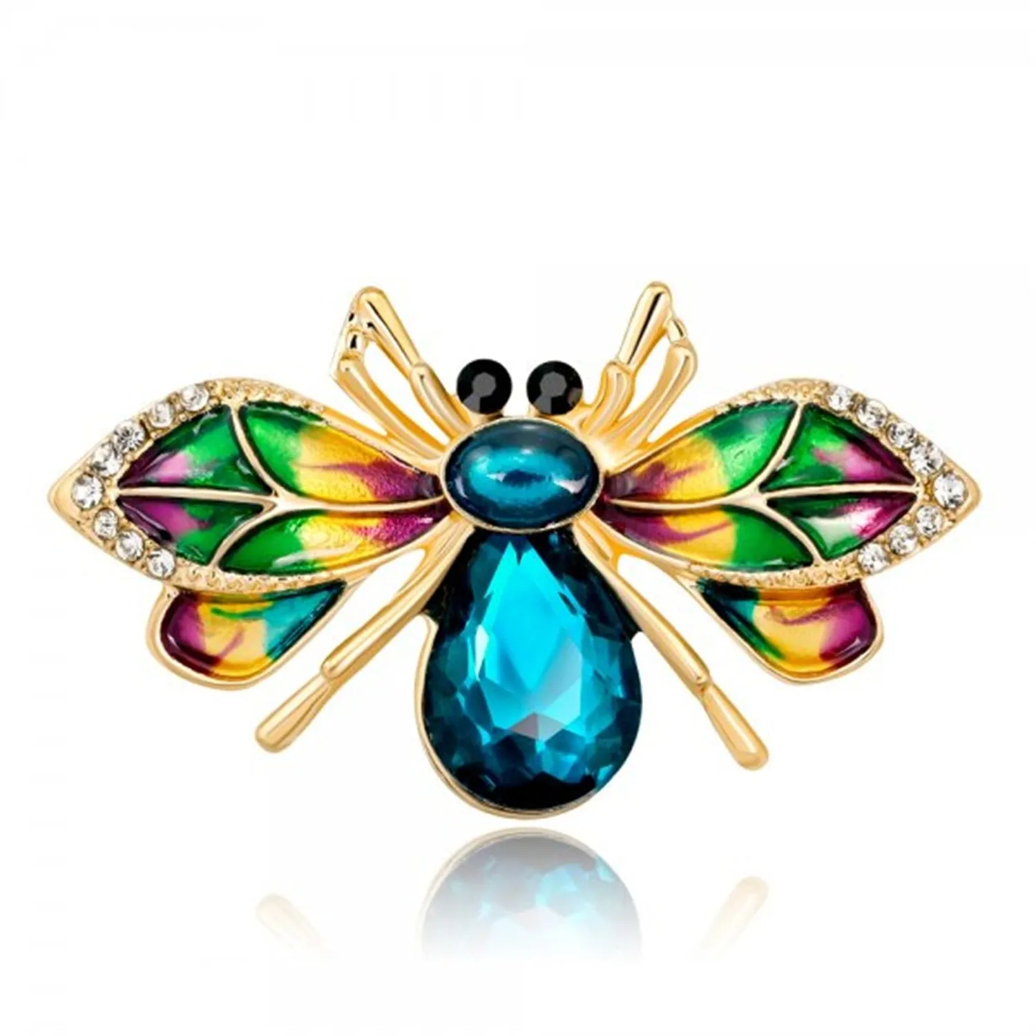 Exquisite Women Men Little Bee Fashion Crystal Brooch Decoration