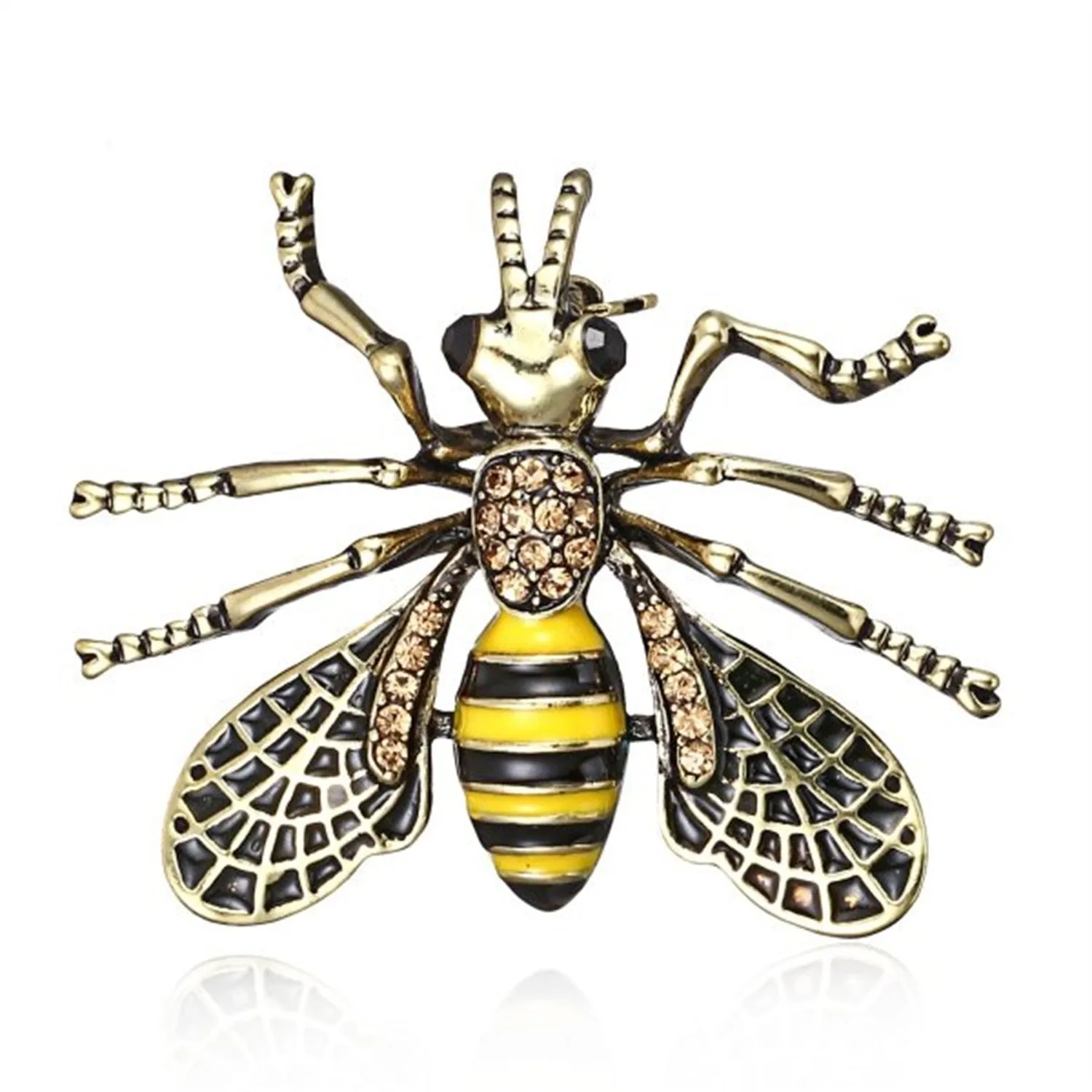 Exquisite Women Men Little Bee Fashion Crystal Brooch Decoration