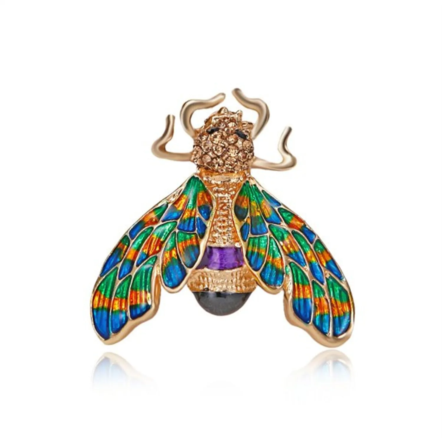 Exquisite Women Men Little Bee Fashion Crystal Brooch Decoration