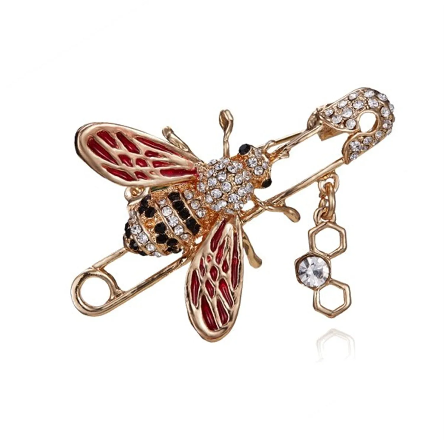 Exquisite Women Men Little Bee Fashion Crystal Brooch Decoration