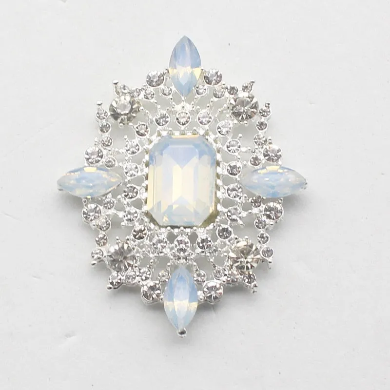 Fashion Color Mixing Beautiful  Brooches Rhinestones Buttons 2Pcs/Lot 45*37MM DIY  Accessories