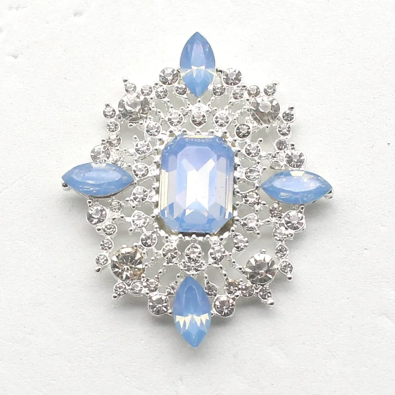 Fashion Color Mixing Beautiful  Brooches Rhinestones Buttons 2Pcs/Lot 45*37MM DIY  Accessories