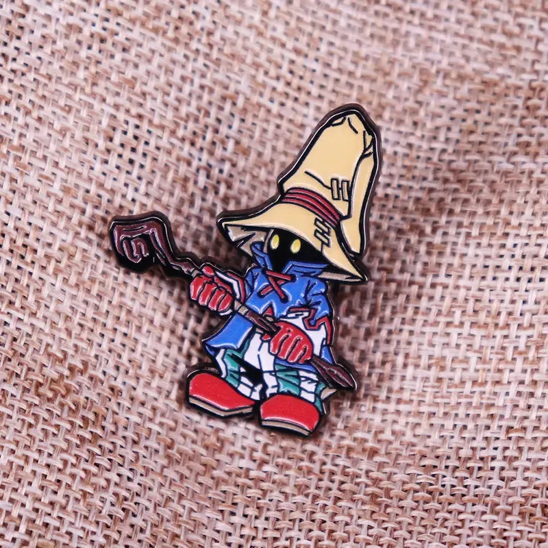 Final Fantasy Black Mage Vivi Enamel Pin Game Badge Brooch Backpack Decoration Jewelry