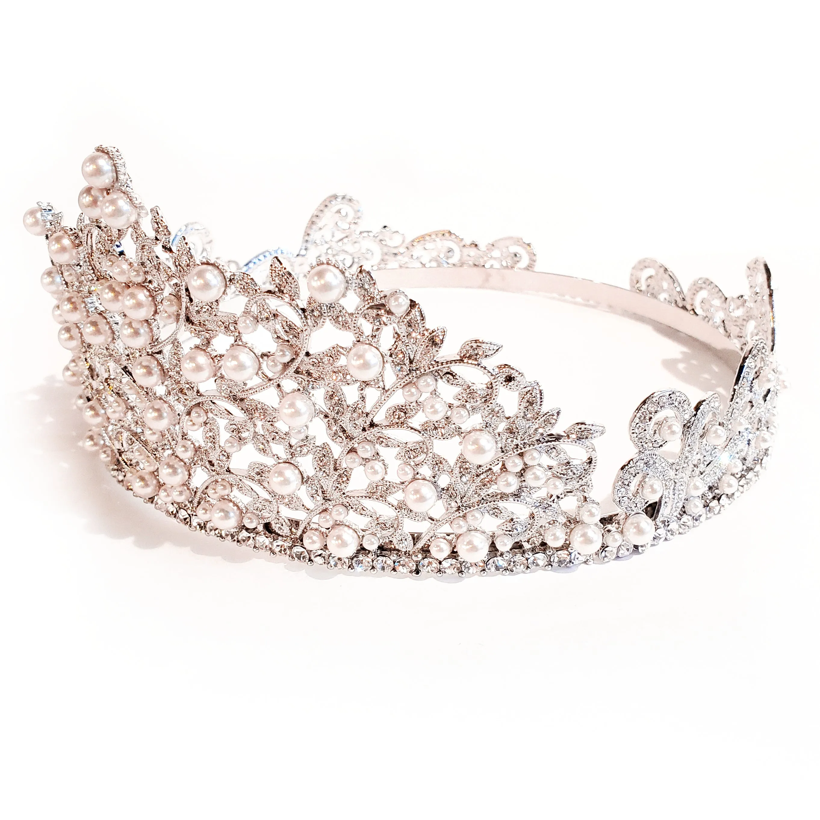 Floral Pageant Tiara or Bridal Crown