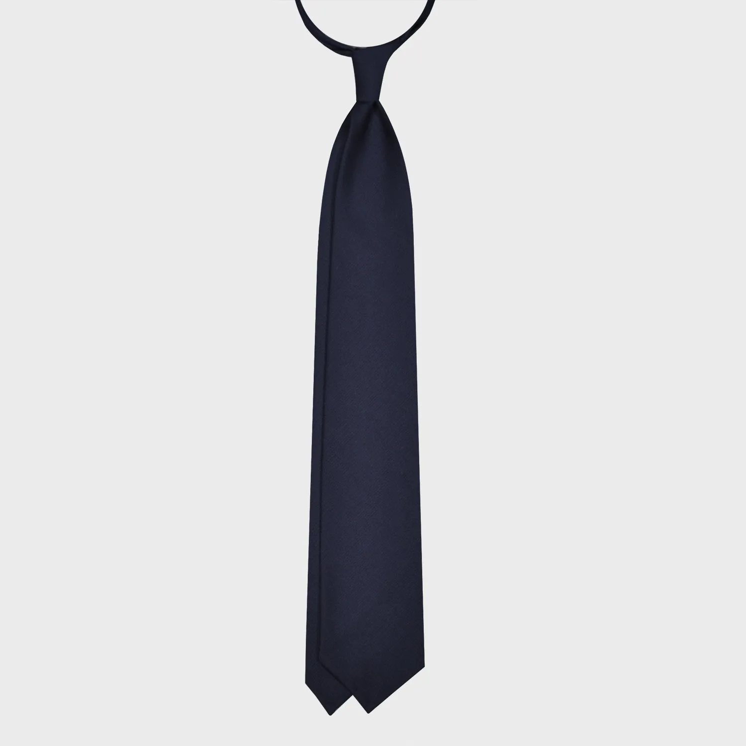 F.Marino Wool Tie 3 Folds Blue Canvas Texture