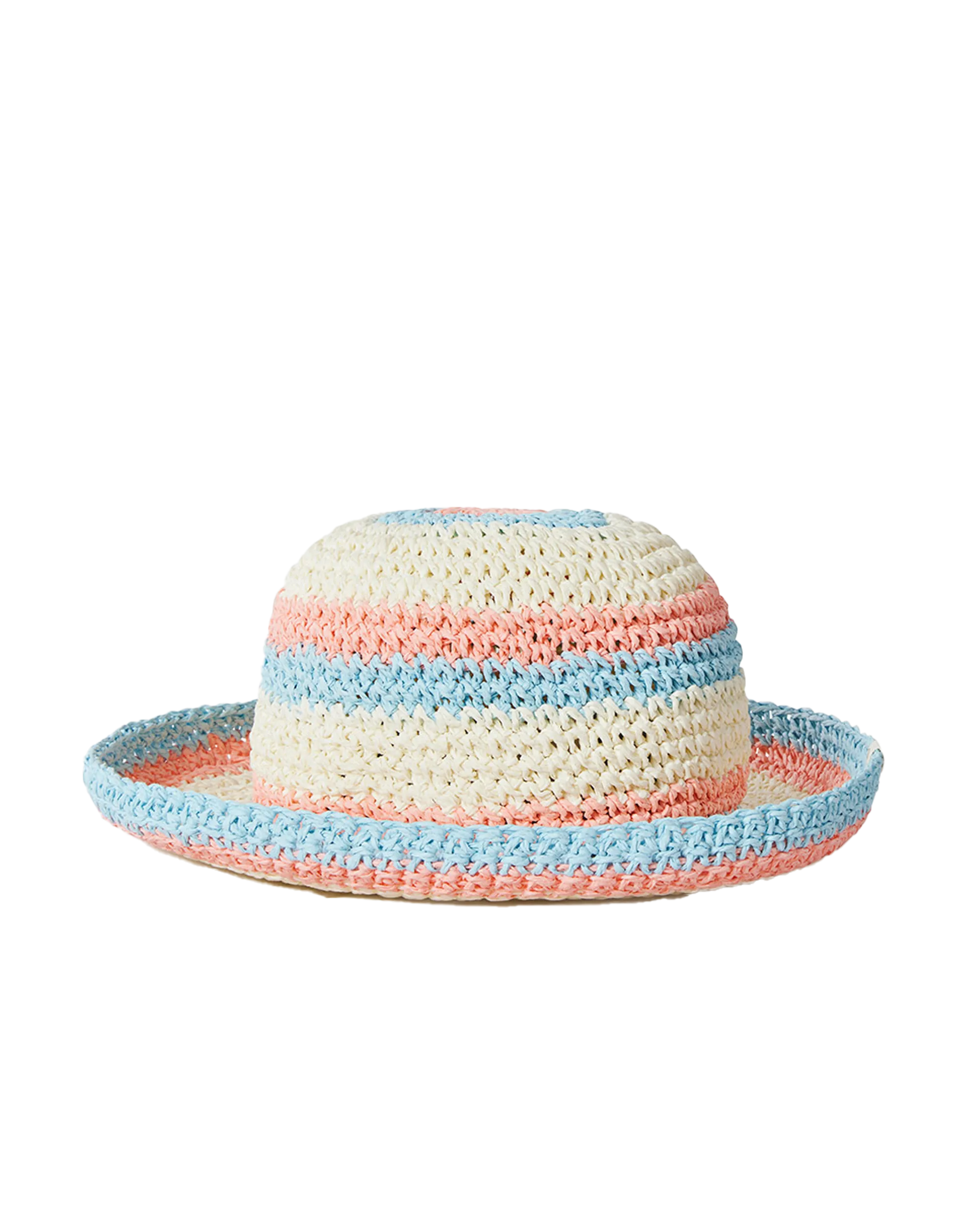 Girls Sun Stripe Crochet Hat in Pink