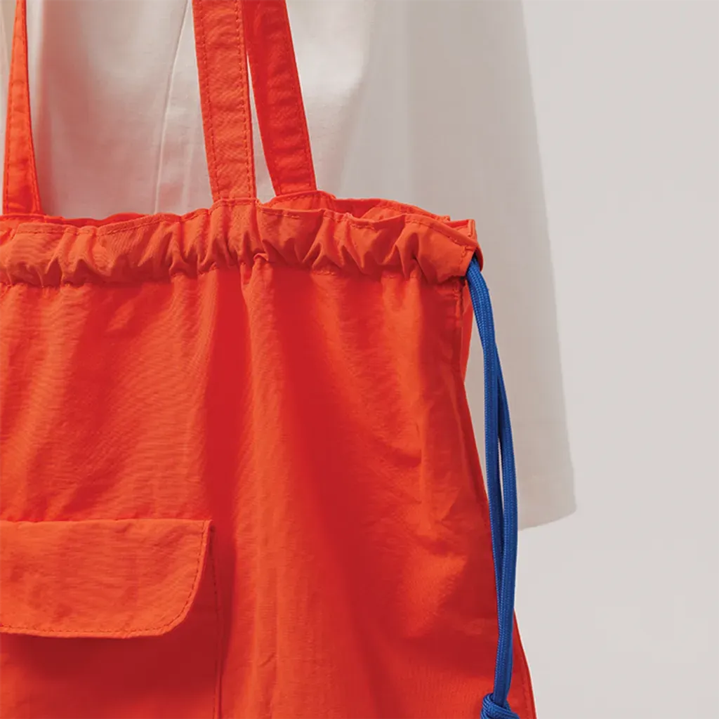 GOODPAIR SOCKS: LIPATO | Neon Orange | Foldable Drawstring Tote Bag