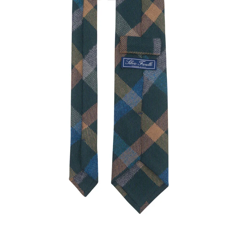 Green Madras Virgin Wool Tie