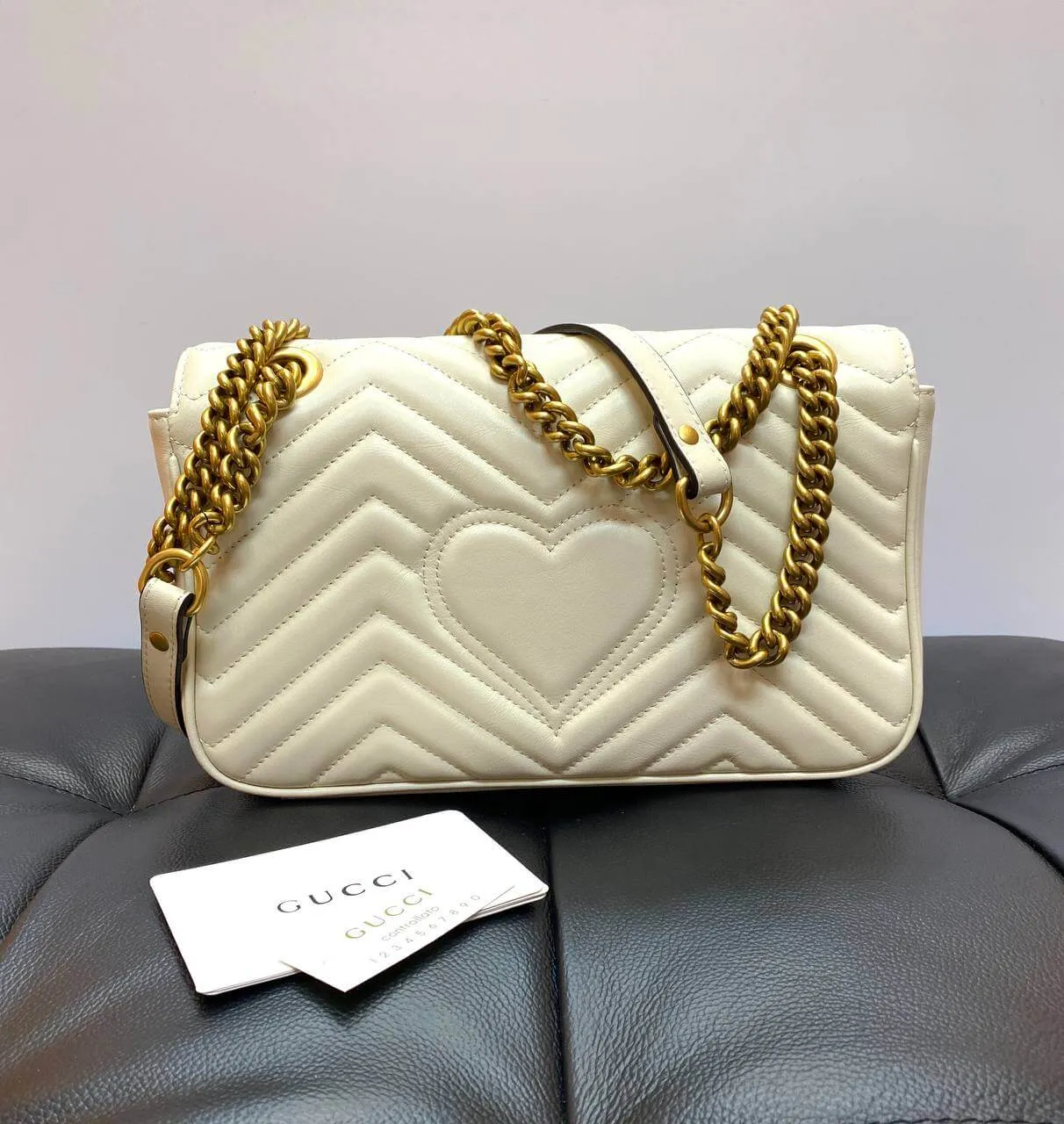 Gucci GG Marmont small cross-body bag white