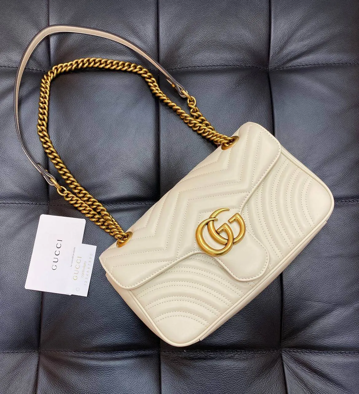 Gucci GG Marmont small cross-body bag white
