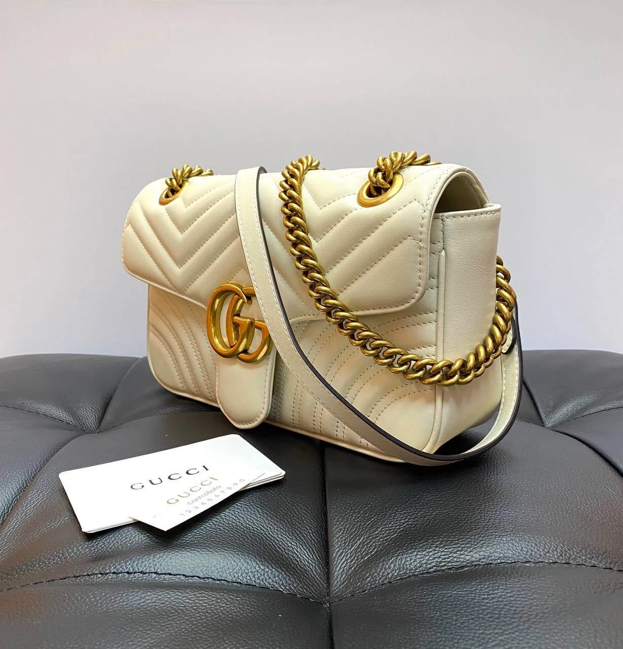 Gucci GG Marmont small cross-body bag white