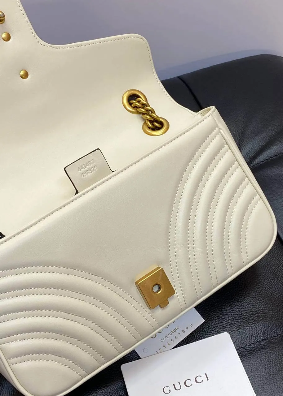 Gucci GG Marmont small cross-body bag white