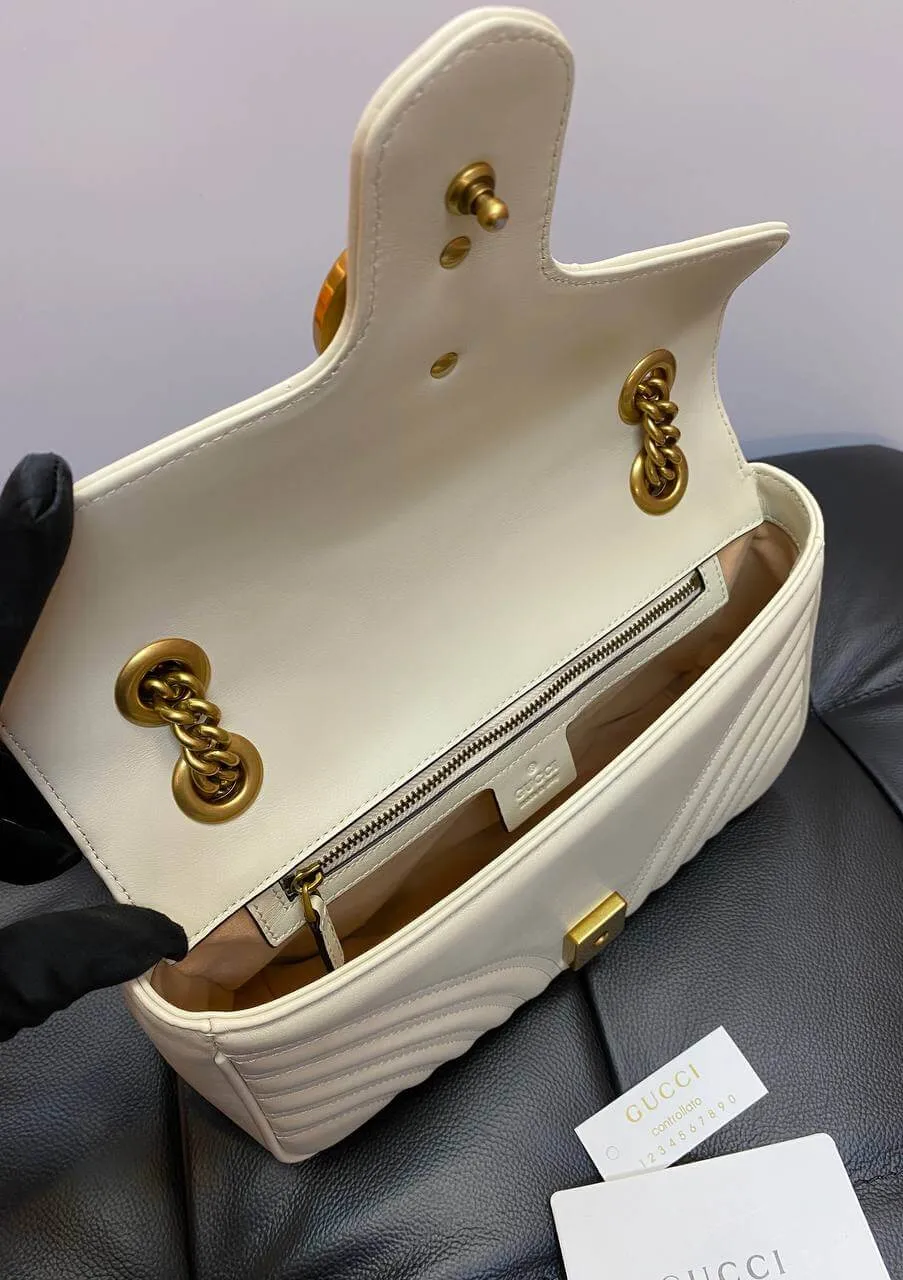 Gucci GG Marmont small cross-body bag white