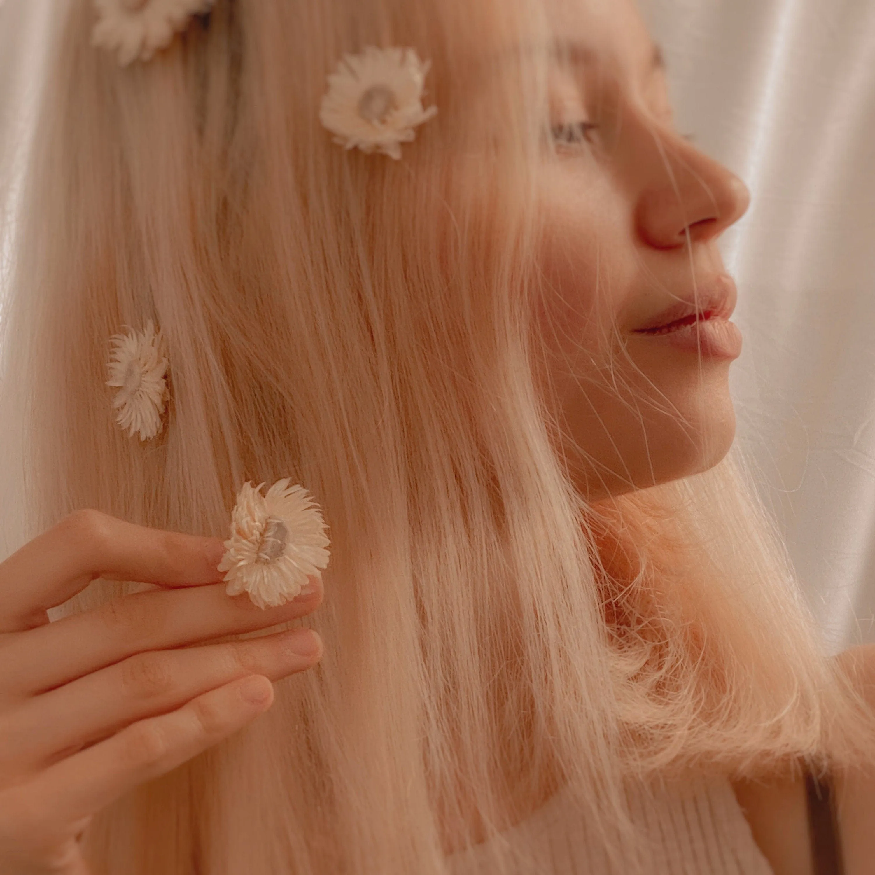 Helichrysum Hair Pins / Boho Bridal Hair Pins / Real Dried Flowers Hair Pin