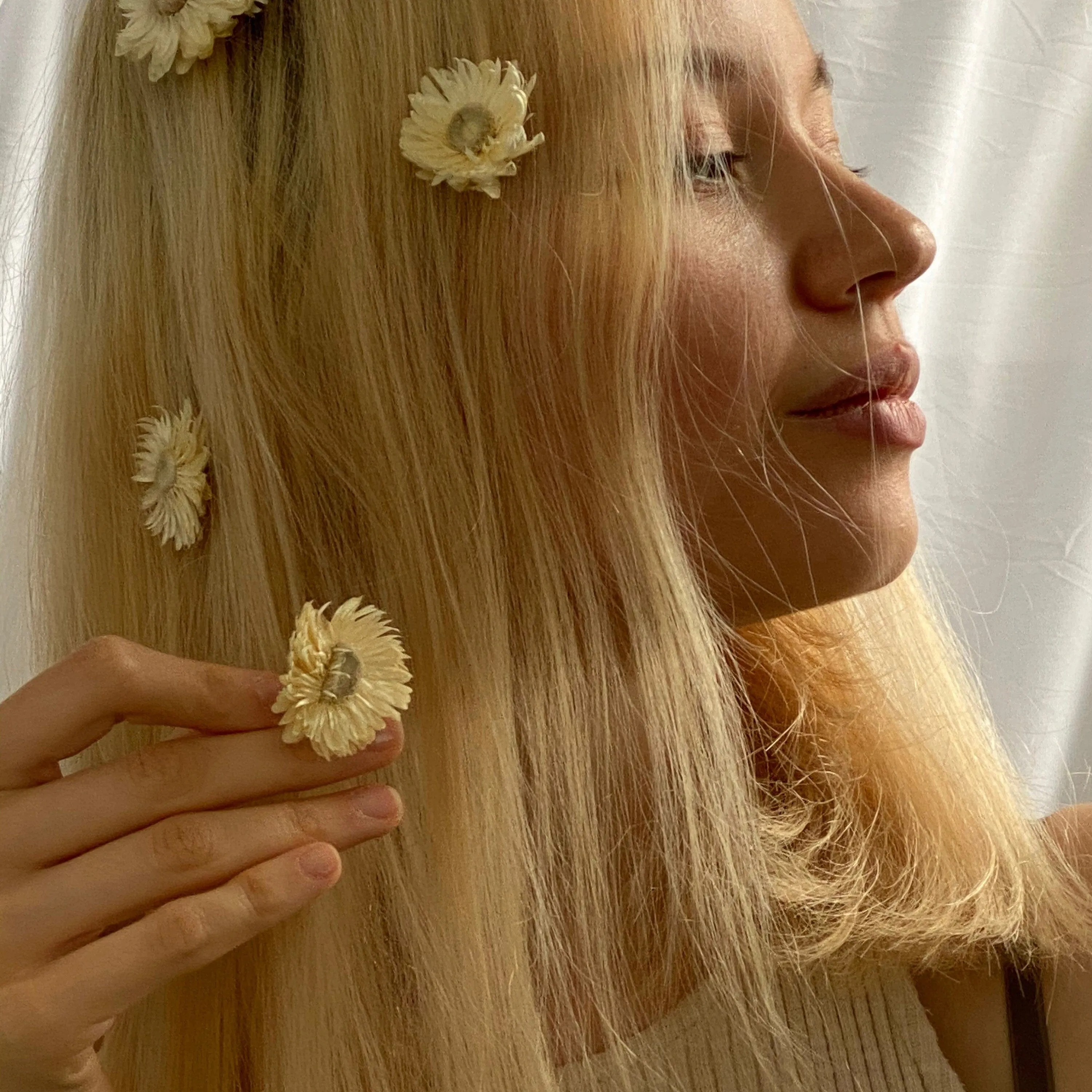 Helichrysum Hair Pins / Boho Bridal Hair Pins / Real Dried Flowers Hair Pin