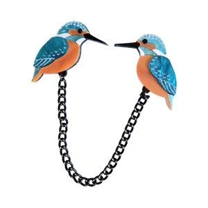 Kingfisher Collar Clip Brooch by Cherryloco