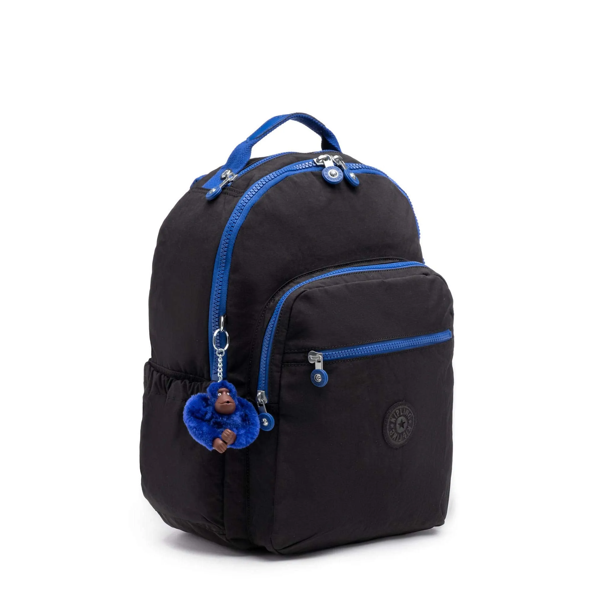 Kipling Seoul Go Large Laptop Backpack Black Contrast Blue
