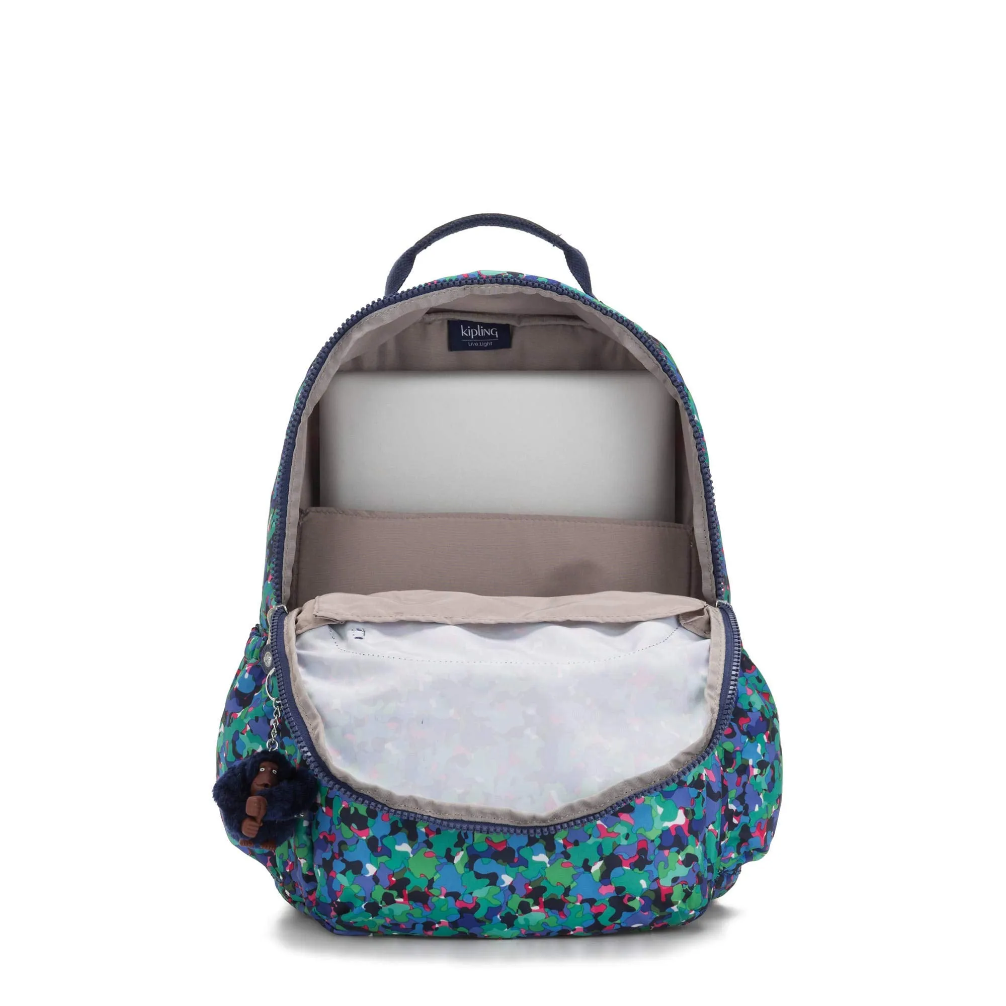 Kipling Seoul Go Large Printed Laptop 15" Backpack Neon Frills