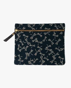 Kiriko Original Flat Medium Zipper Pouch, Indigo Large Tonbo