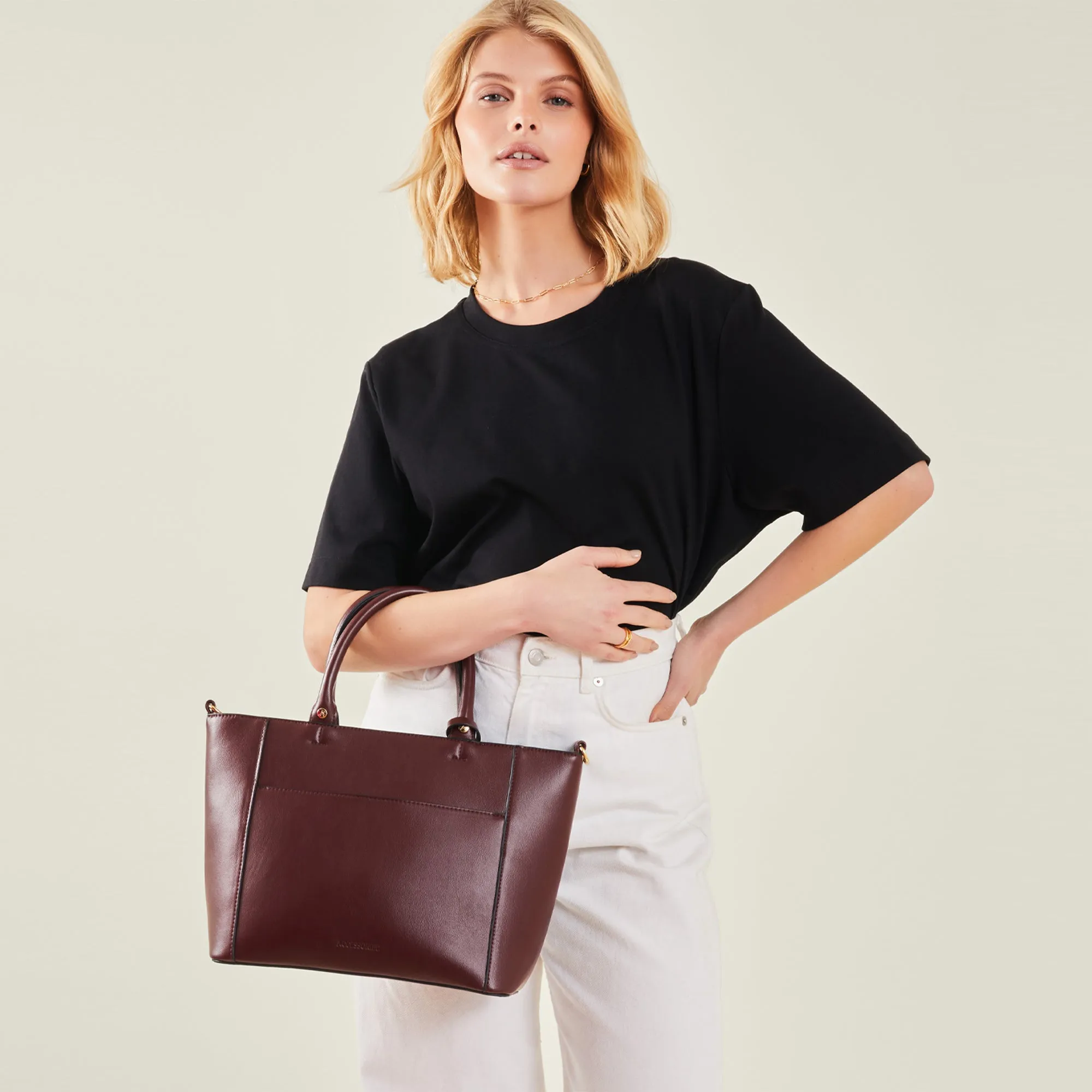 Maroon Monica Faux Leather Handbag