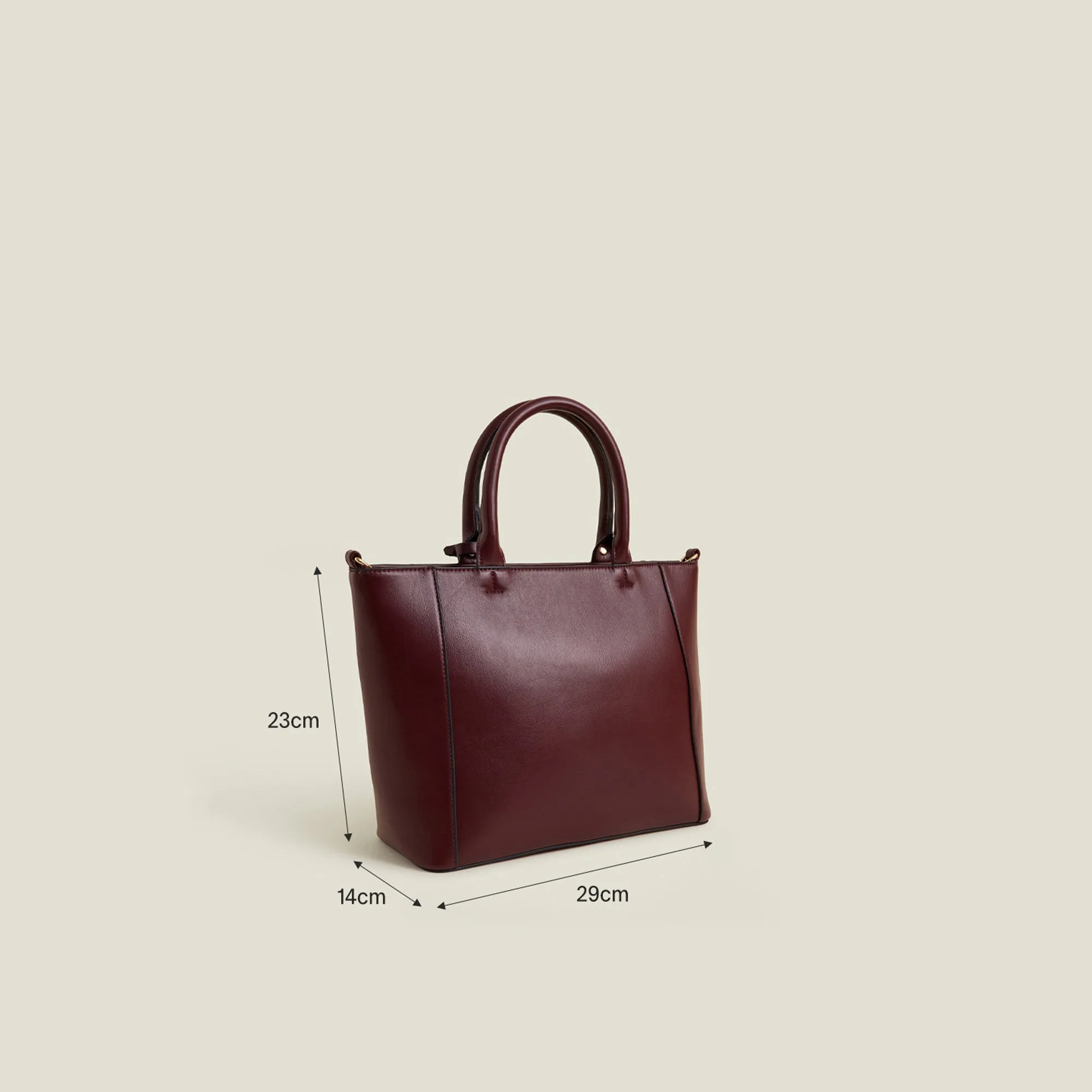 Maroon Monica Faux Leather Handbag