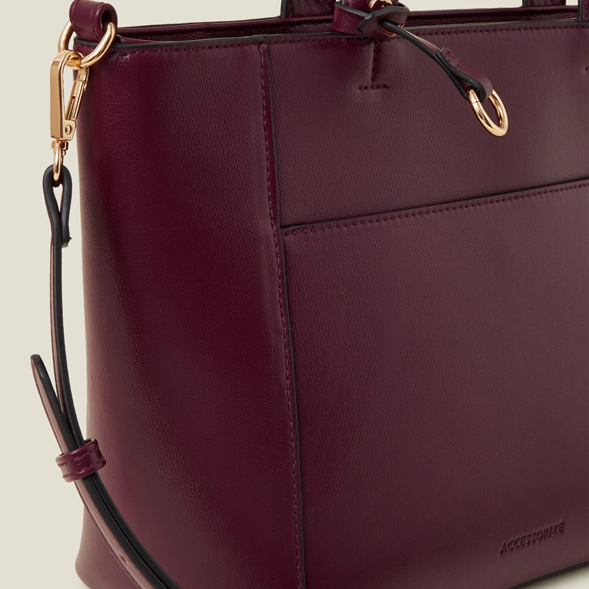 Maroon Monica Faux Leather Handbag