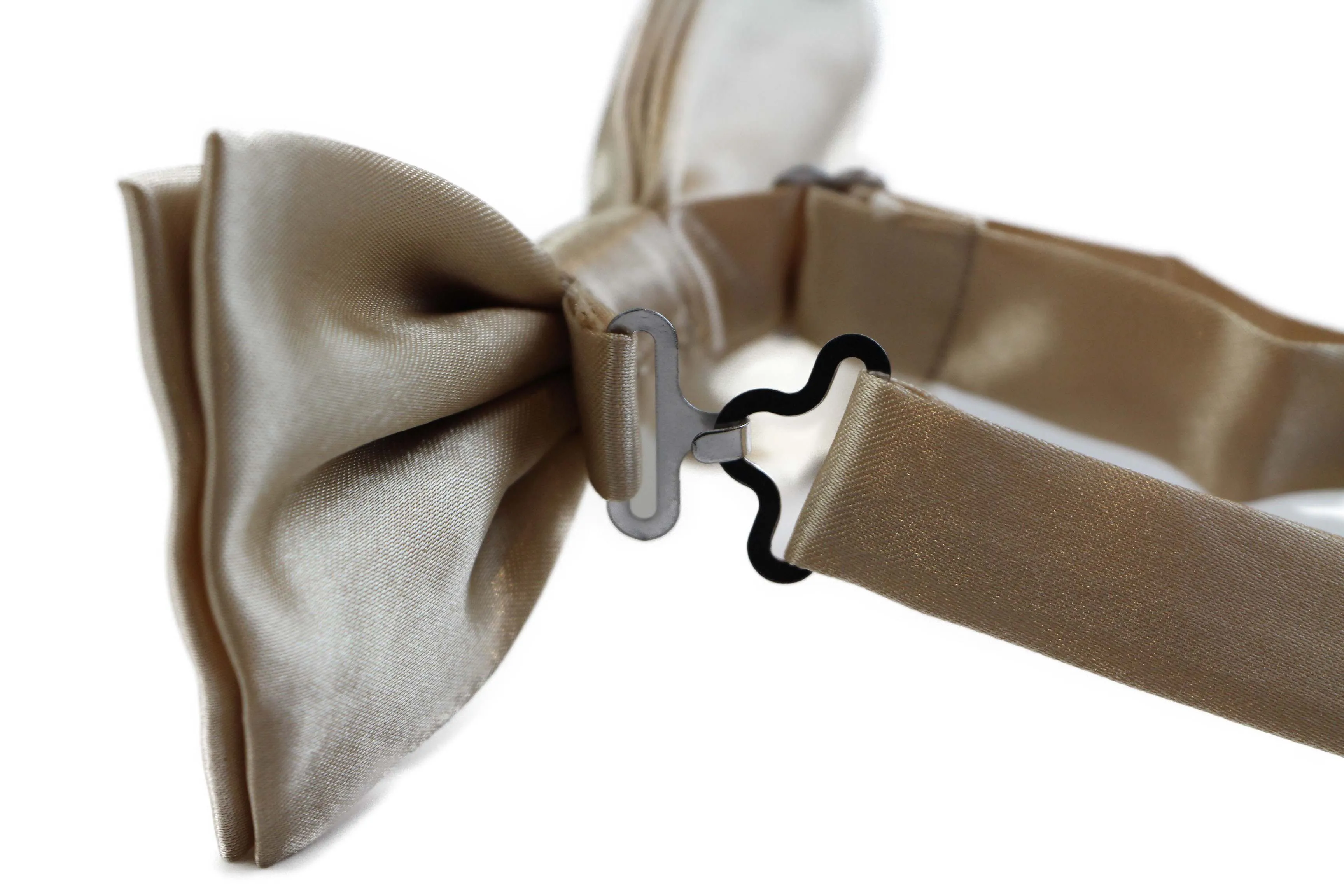 Mens Champagne Solid Plain Colour Bow Tie