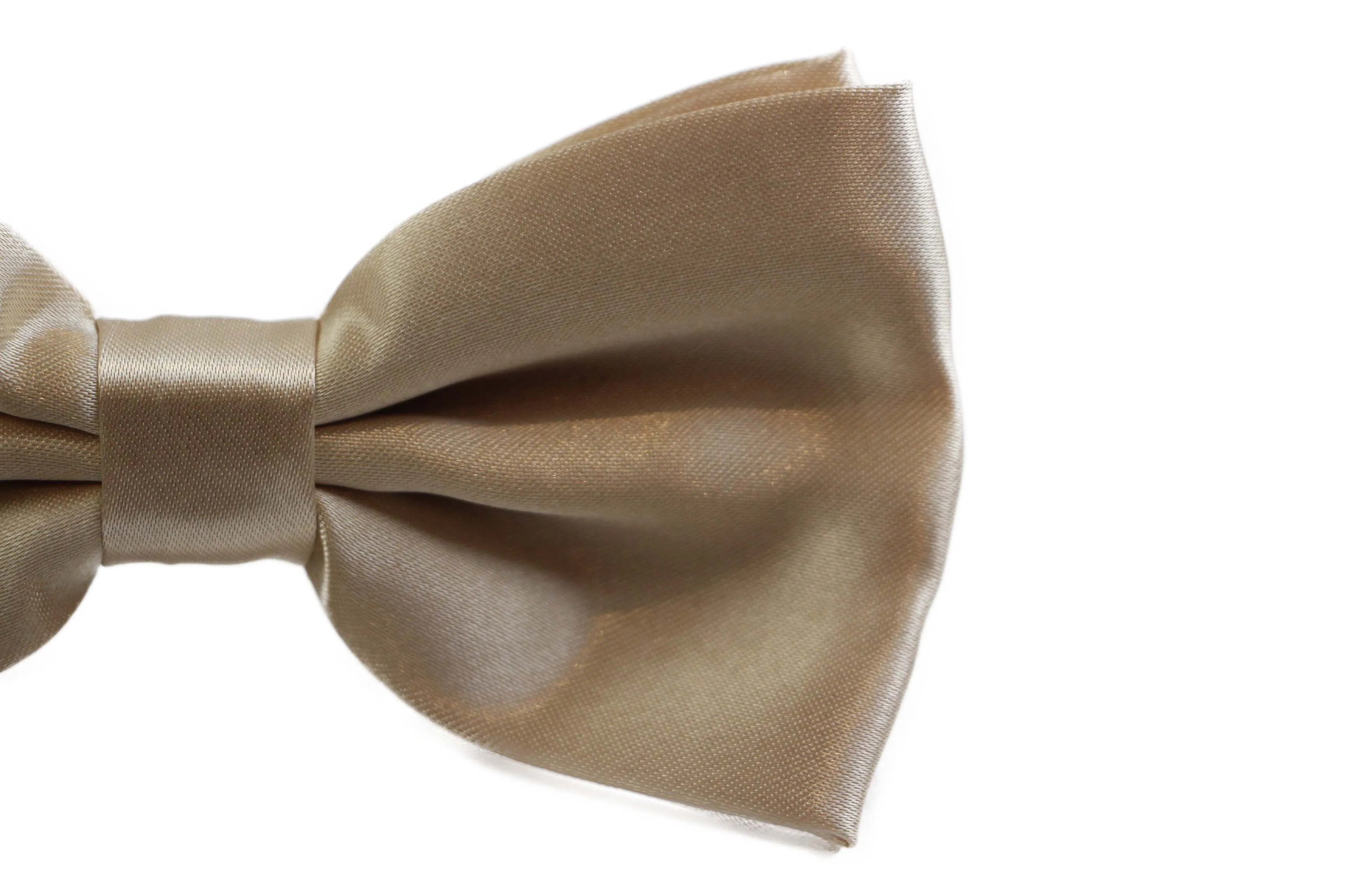 Mens Champagne Solid Plain Colour Bow Tie
