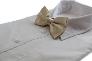 Mens Champagne Solid Plain Colour Bow Tie
