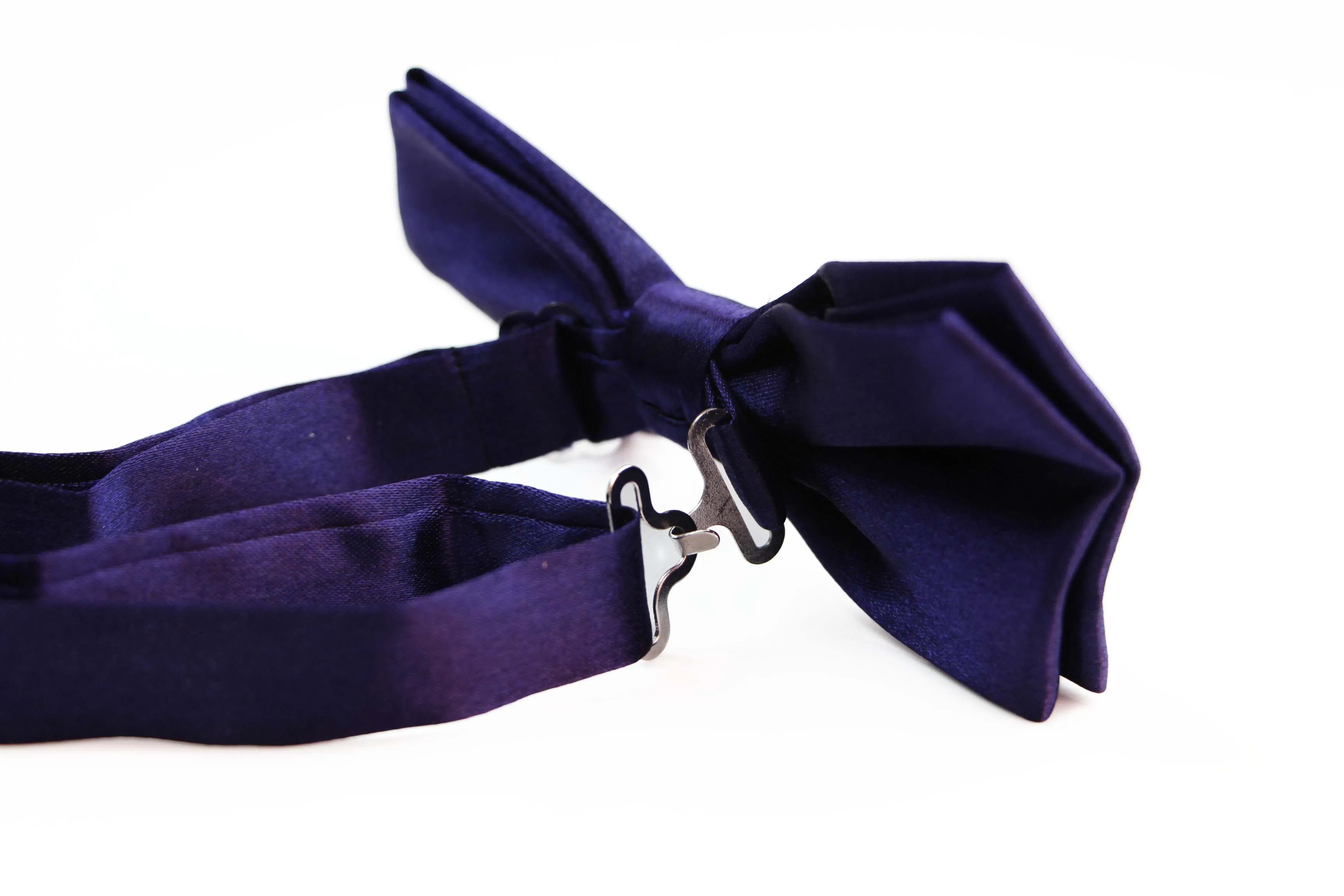 Mens Dark Purple Solid Plain Colour Bow Tie