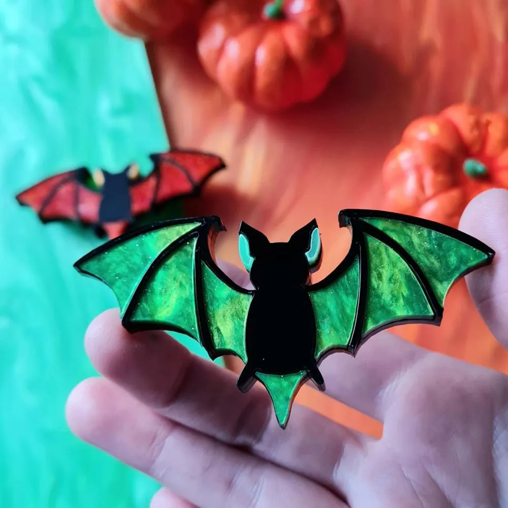 Mystic Bat Brooch- Halloween Edition by Cherryloco Jewellery