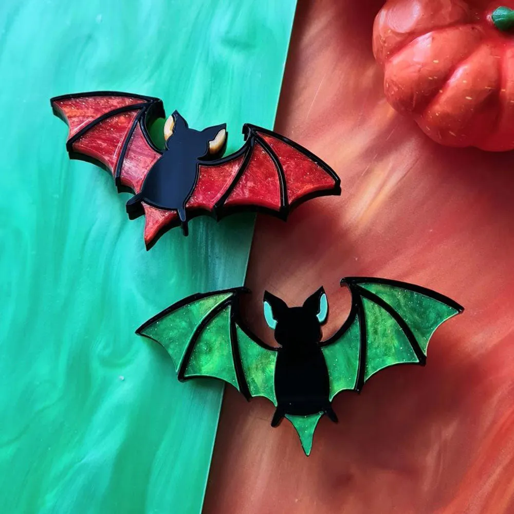 Mystic Bat Brooch- Halloween Edition by Cherryloco Jewellery