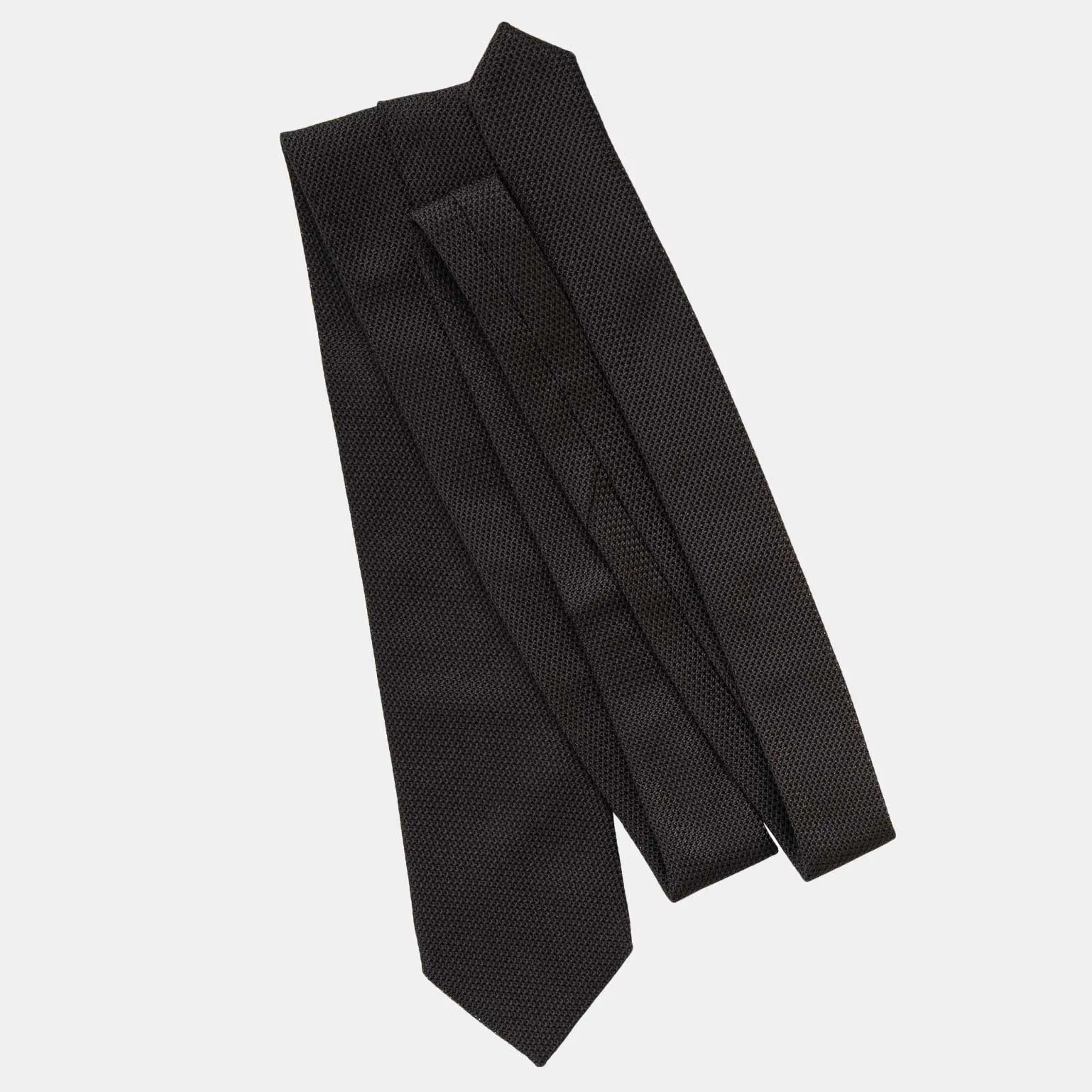Nero - Black Silk Grenadine Tie