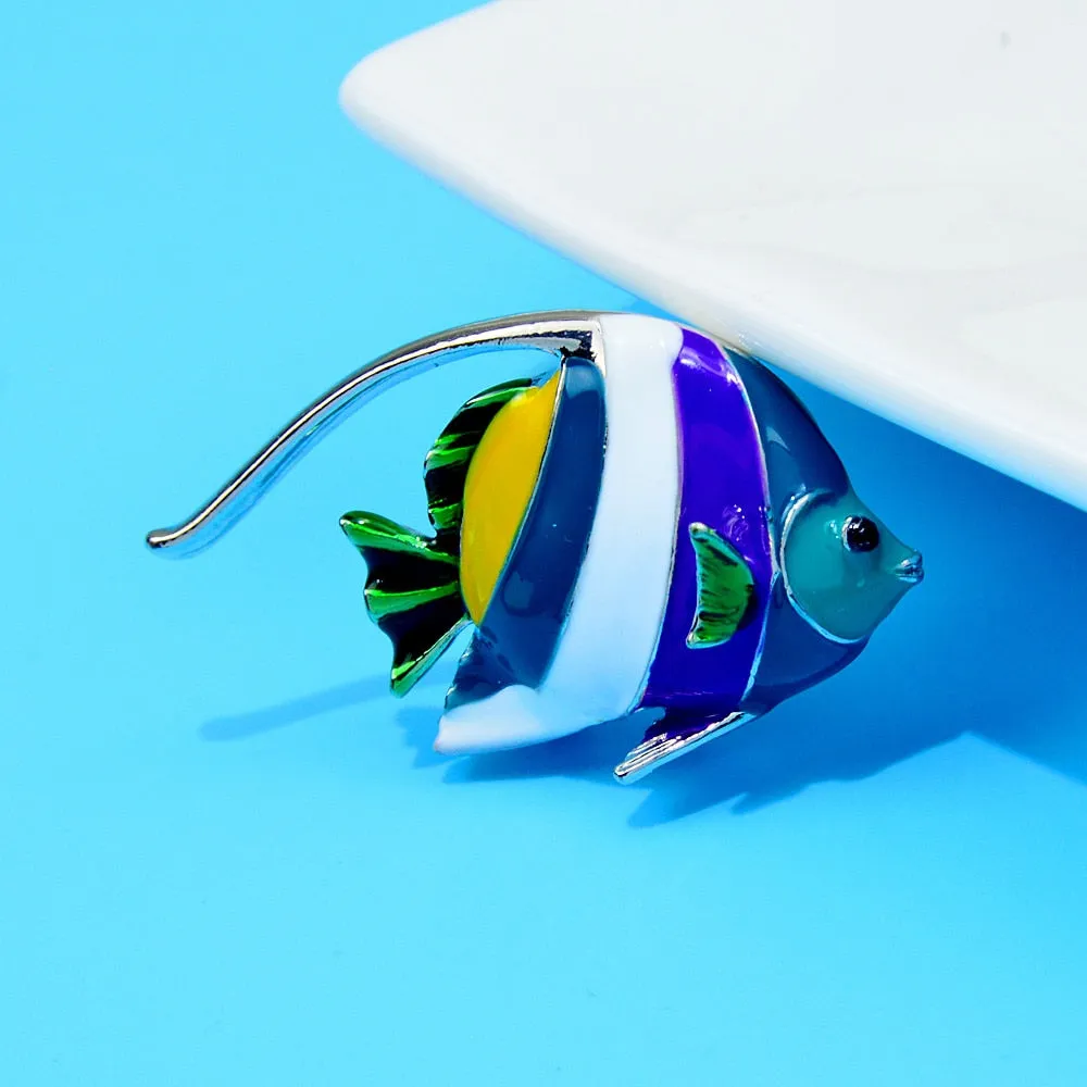 New Arrival Colorful Sea Tropical Fish Brooches For Women
