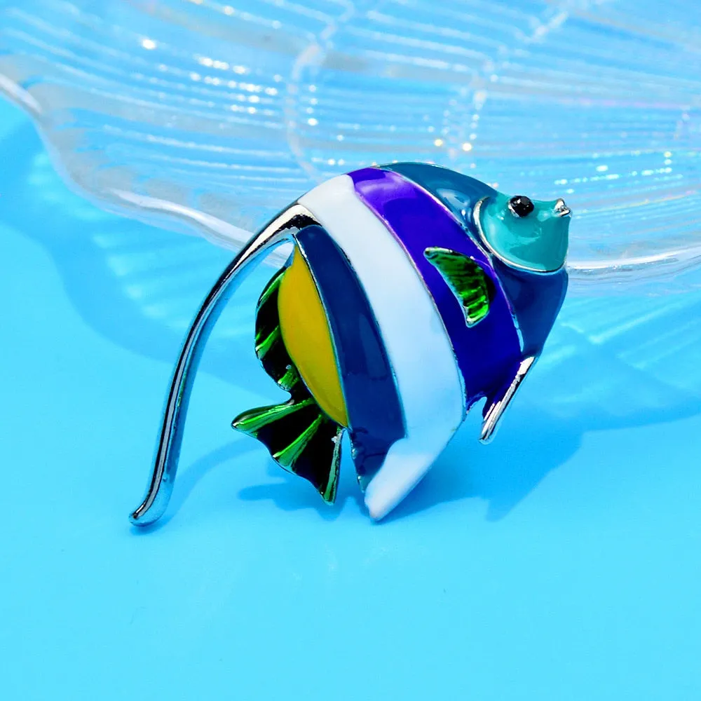 New Arrival Colorful Sea Tropical Fish Brooches For Women