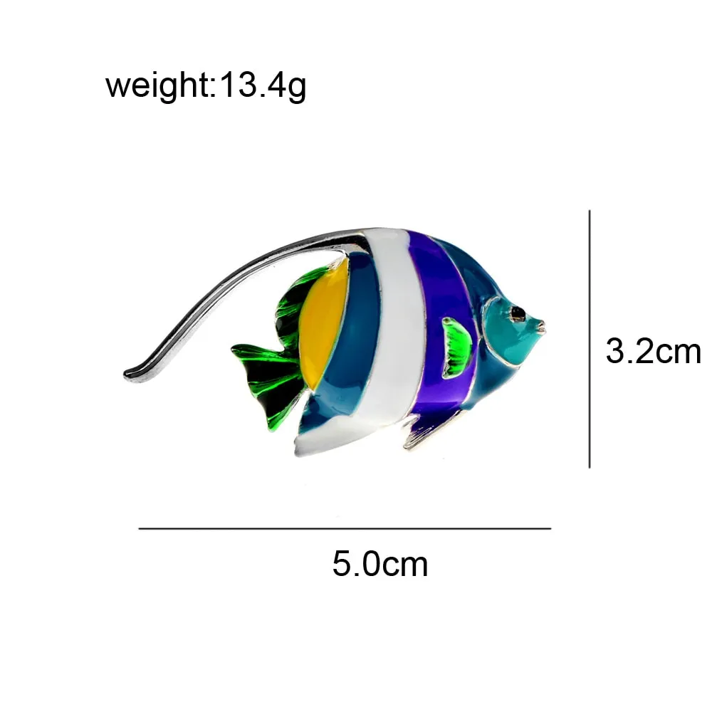 New Arrival Colorful Sea Tropical Fish Brooches For Women