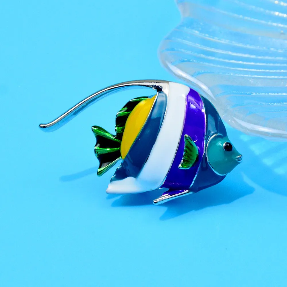 New Arrival Colorful Sea Tropical Fish Brooches For Women