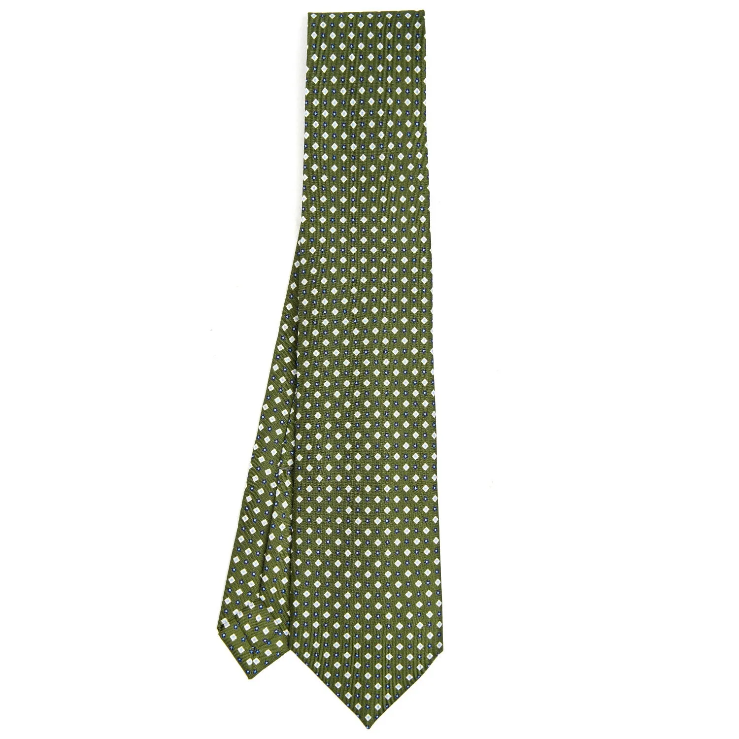 OLIVE GREEN 7 FOLD SARTORIAL SILK TIE