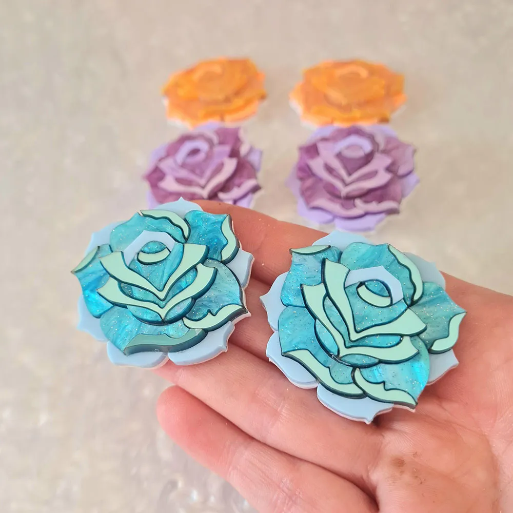 Pastel Rose Brooch Set by Cherryloco Jewellery