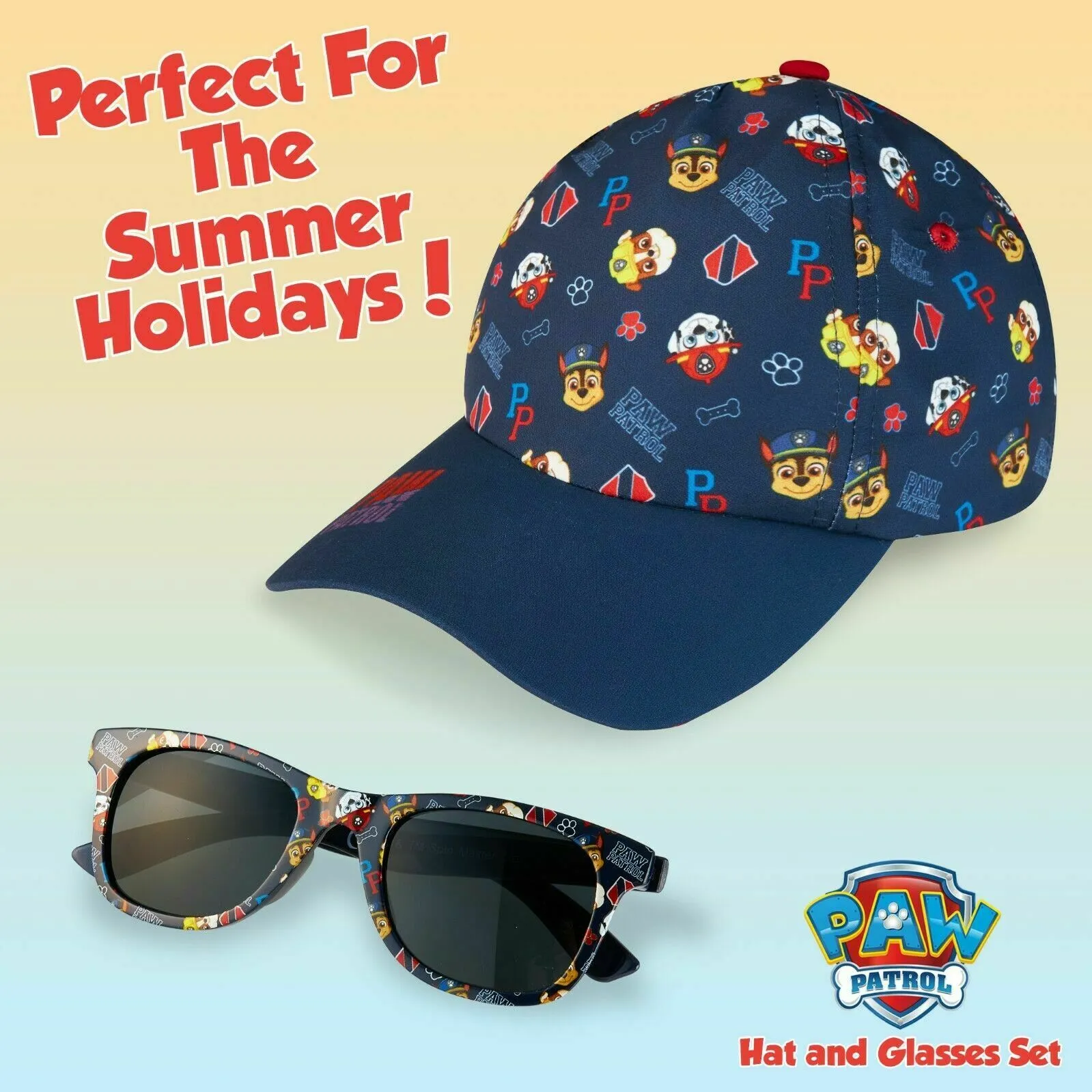 Paw Patrol Baseball Cap and Kids Sunglasses - Boys Sun Hat & UV400 Sunglasses