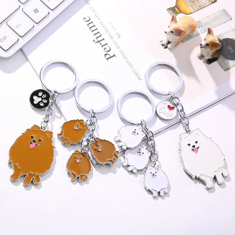 Pomeranian keychains & Brooches (2pcs pack)