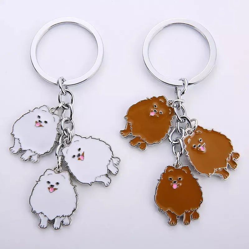 Pomeranian keychains & Brooches (2pcs pack)