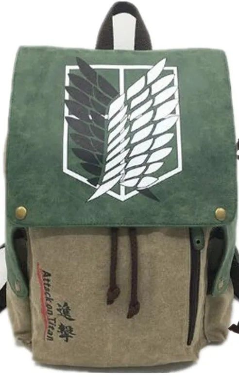 "FLYING WINGS" - Attack On Titan Scouts Anime Canvas Backpack