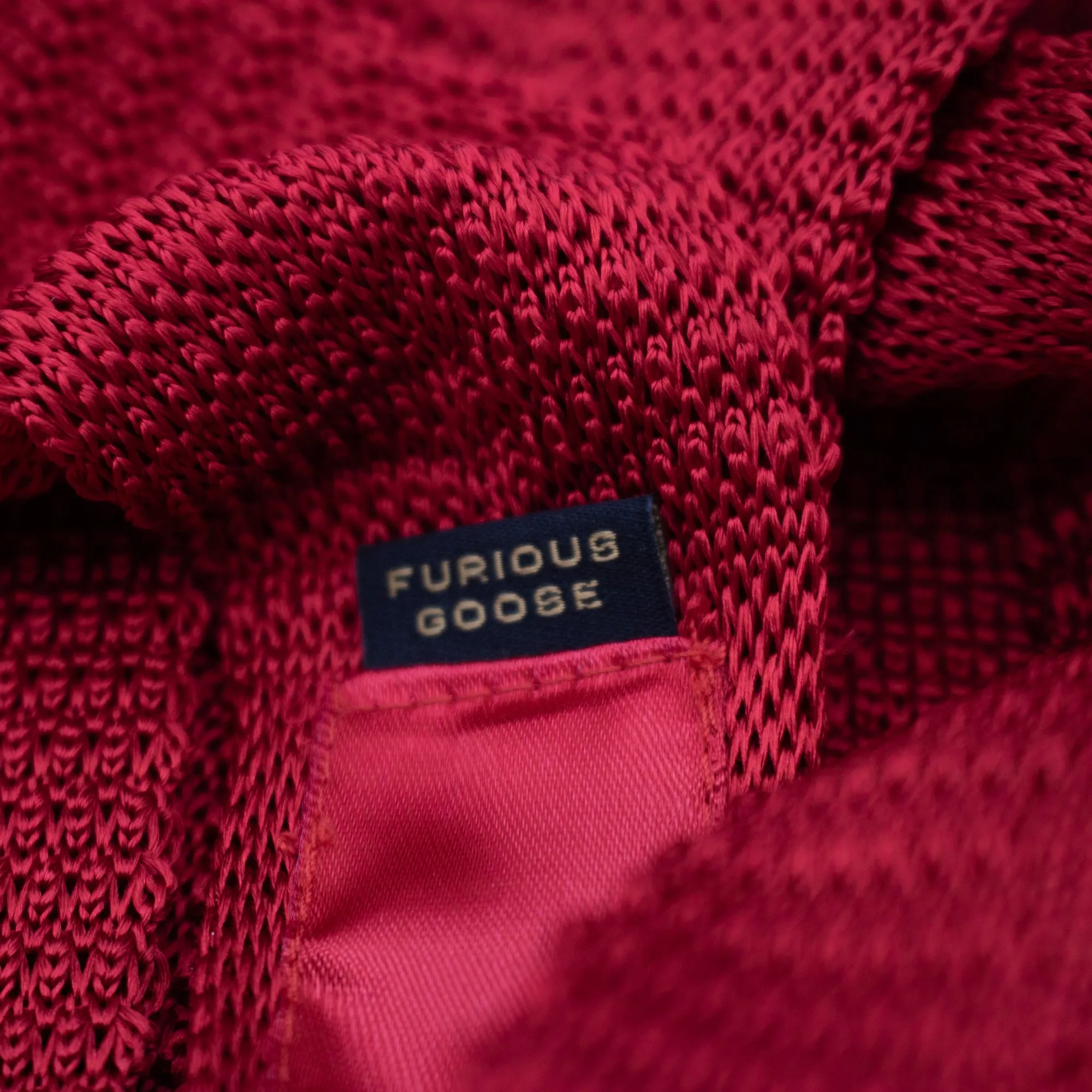 Red Knitted Silk Tie
