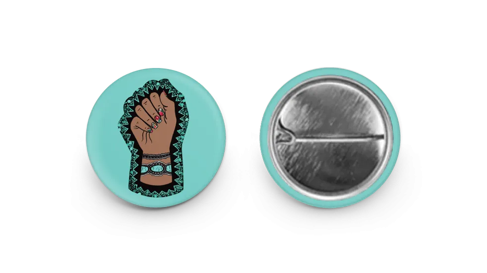 Resist & Inspire PIN - Turquoise & White Nails