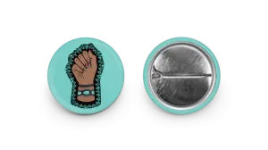 Resist & Inspire PIN - Turquoise & White Nails