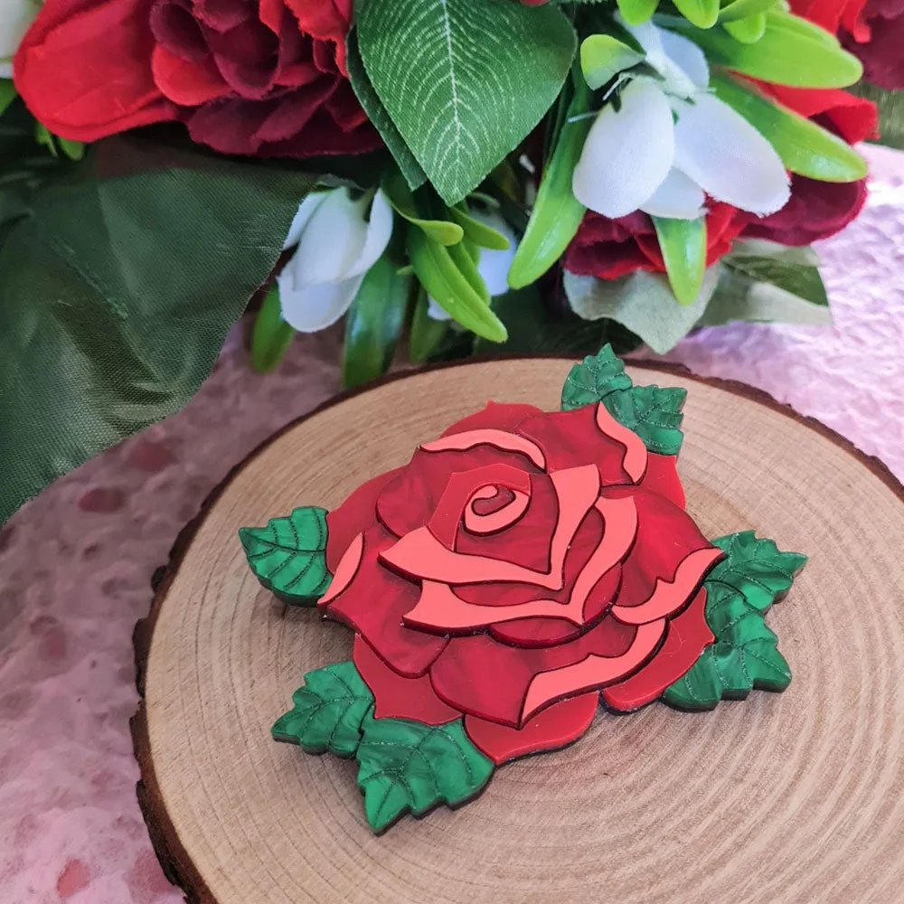 Rose Brooch by Cherryloco Jewellery - 14036-BR