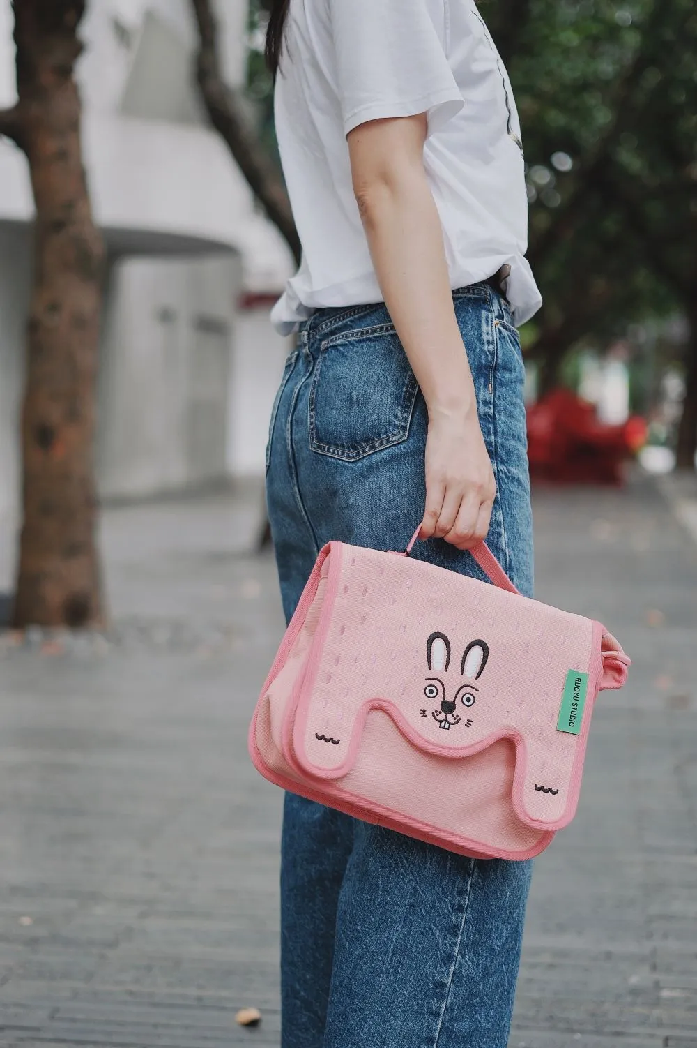 Ruoyu Studio Color-blocked Canvas Crossbody Bag for Casual Commuting