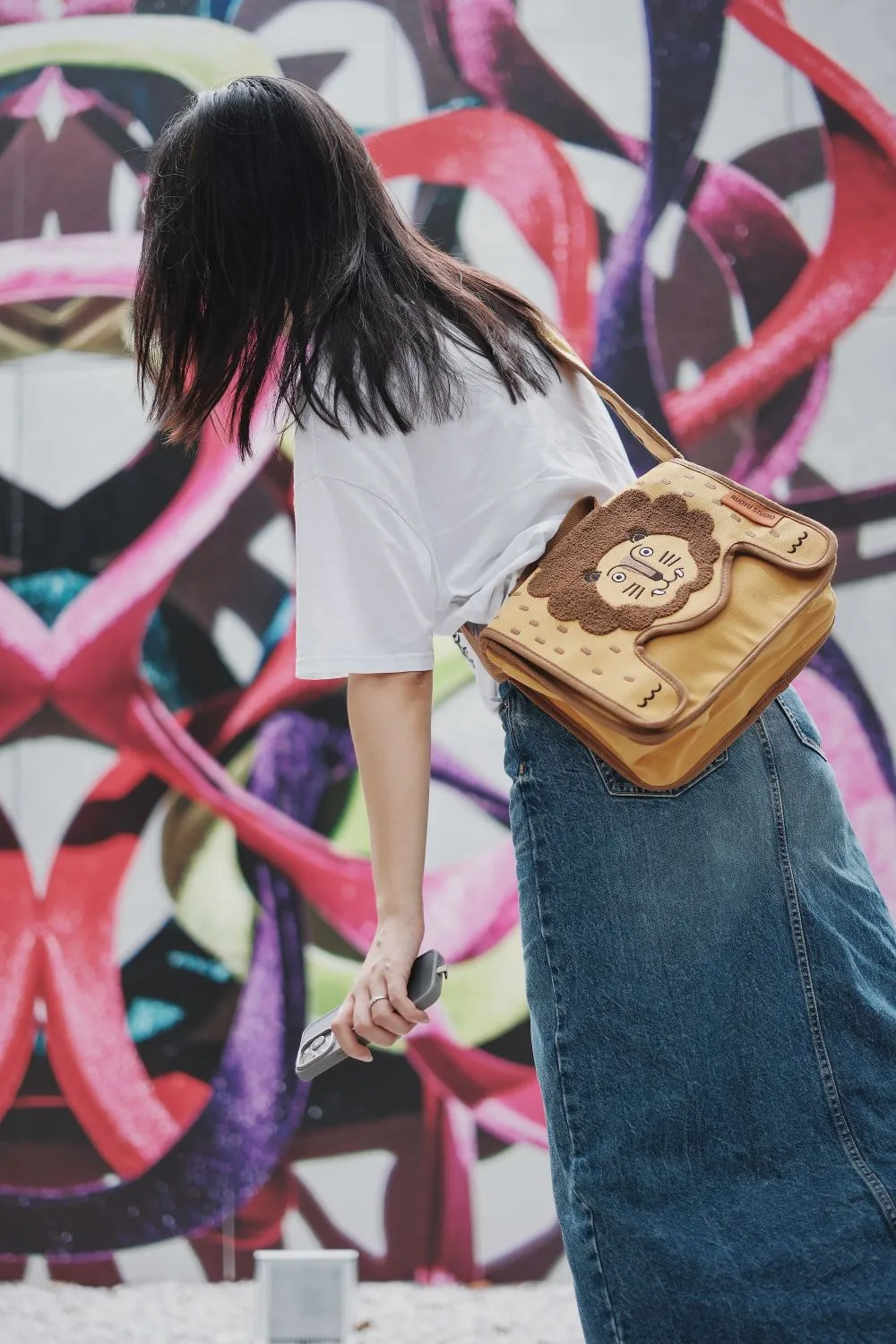 Ruoyu Studio Color-blocked Canvas Crossbody Bag for Casual Commuting